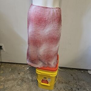Red and White Print Midi Skirt Sz Small by Body Central